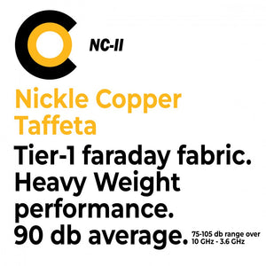 CYBER NC-TF Faraday Fabric EMF RF Shielding Nickel Copper Taffeta Fabric Roll 42″ x 1′ (Set of Two) - Faraday Defense