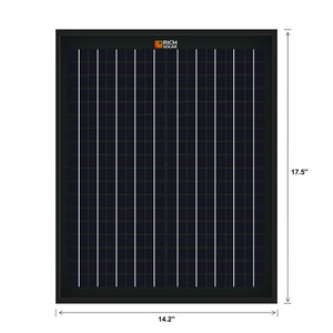 Rich Solar - 20 Watt 12V Mono Solar Panel Black