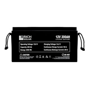 Rich Solar-12V 200Ah LiFePO4 Lithium Iron Phosphate Battery