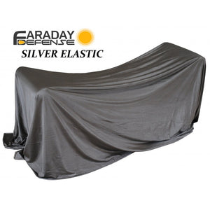 CYBER Faraday Fabric EMF RF Shielding Silver Elastic Fabric 62″ x 1′ - Faraday Defense