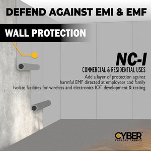 CYBER Faraday Fabric EMF RF Shielding Nickel Copper Fabric Roll 50″ x 1′ (Set of Two) - Faraday Defense