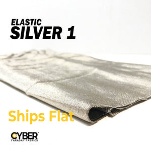 CYBER Faraday Fabric EMF RF Shielding Silver Elastic Fabric 62″ x 1′ - Faraday Defense