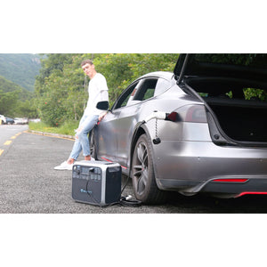 Photo of a car charged in a Bluetti - AC200 1700Wh/2000W Portable Power Station.