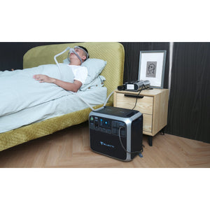 Photo of Bluetti - AC200 1700Wh/2000W Portable Power Station connected to a CPAP machine.