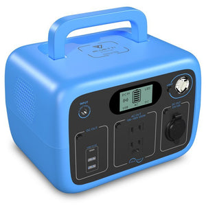 Photo of Bluetti - AC30 300Wh/300W Portable Power Station in color blue on a white background.