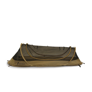 Photo of the front view of the Catoma Burrow tent in a white background.