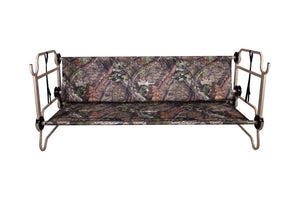 Picture of Disc-O-Bed Cam-O-Bunk Large with Mossy Oak including Organizers as a bench.