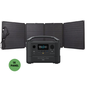 EcoFlow - RIVER 600 MAX PORTABLE POWER STATION + 1x 110W SOLAR PANEl