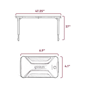 SolarTable 60 Portable 60W Solar Table dimension