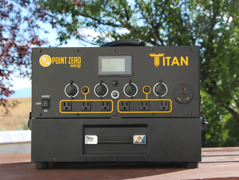 Titan solar generator on picnic table