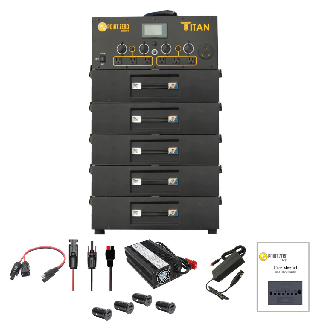 Titan solar generator with expansion batteries