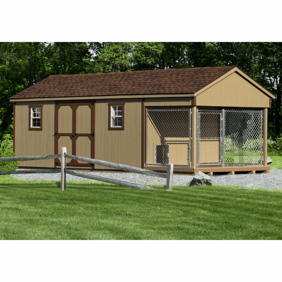 10 x 24 Outdoor Dog Kennel with Shed