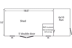 10 x 24 Outdoor Dog Kennel with Shed