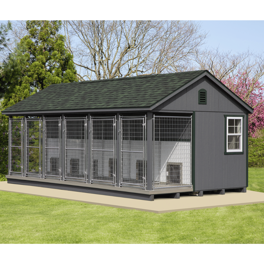 Front Picture of 12 x 22 Commercial Dog Kennel