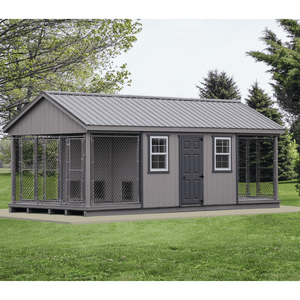 Front Picture of 12 x 24 Commercial Dog Kennel