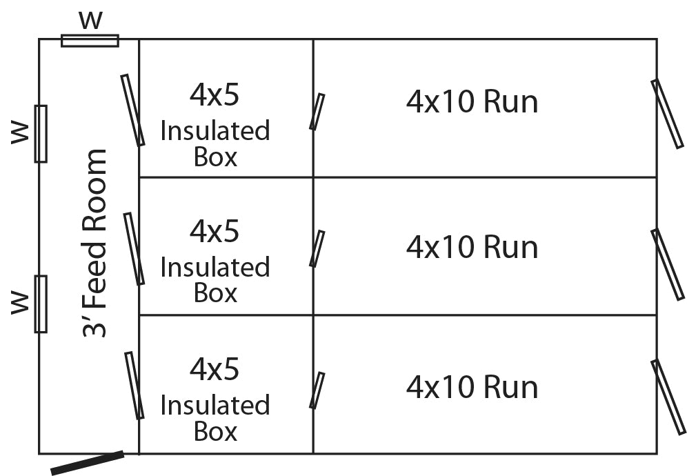 picture of 12 x 18 Commercial Dog Kennel Floor plan