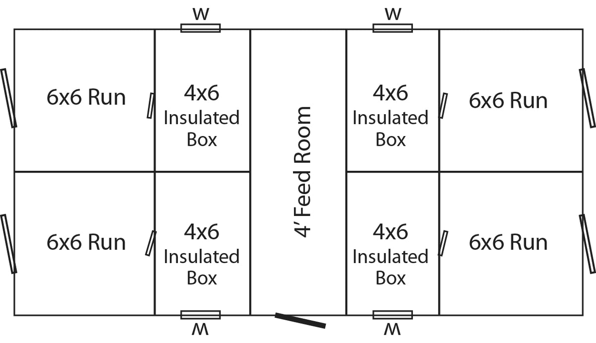 Picture of 12 x 24 Commercial Dog Kennel Floor plan 