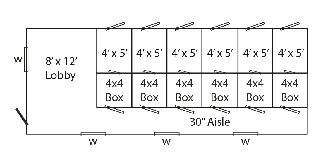 Picture of 12 x 32 Commercial Dog Kennel Floor plan