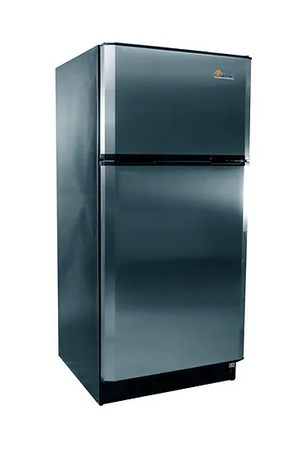 angled picture of SunStar Solar 16CU Refrigerator Stainless Steel