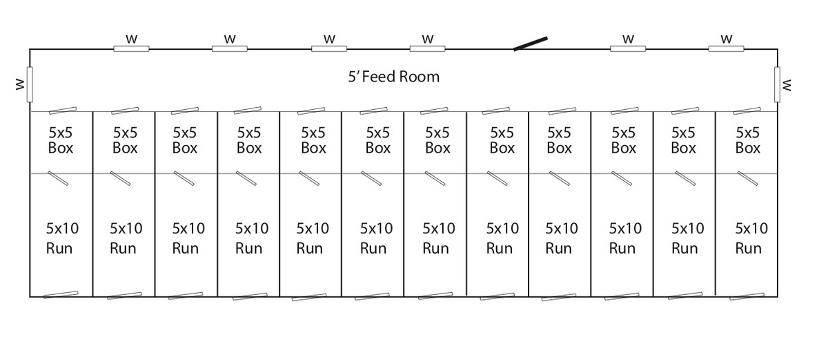 Picture of 20x60 commercial dog kennel floor plan