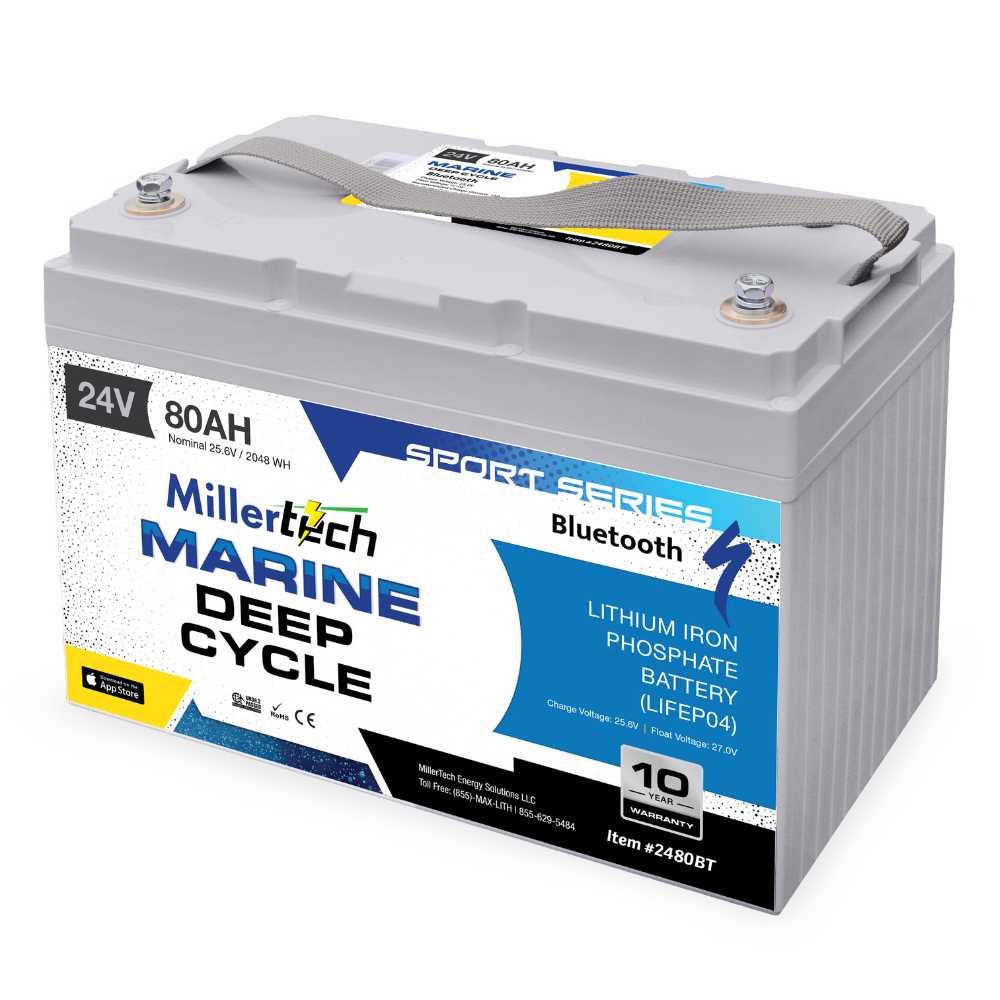 MillerTech  24V 80AH Sport Series Lithium Battery with Bluetooth (2480-BT)