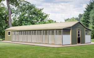 Picture of 24x60 commercial dog kennel back