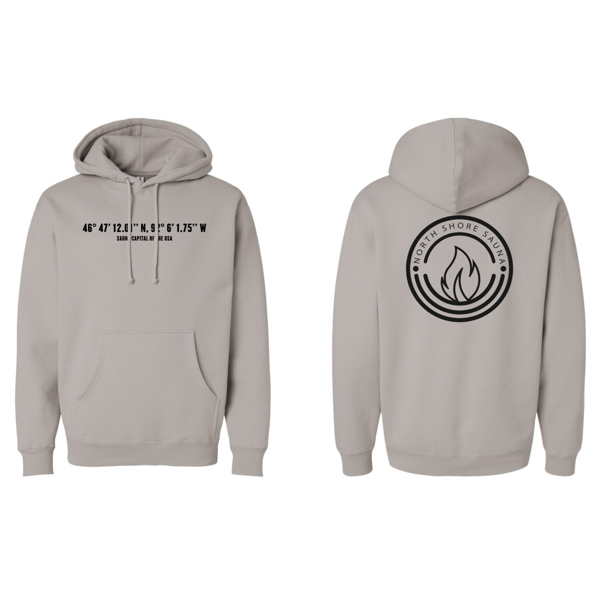 Front and Back Picture of Cement Sauna Capital Hoodie 