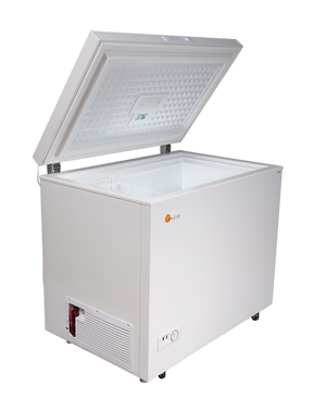 angled picture of SunStar Solar 8CU Chest Freezer opened