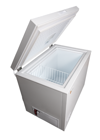 angled picture of SunStar Solar 8CU Chest Freezer interior