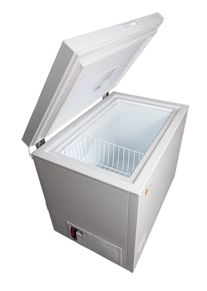 angled picture of SunStar Solar 8CU Chest Freezer interior