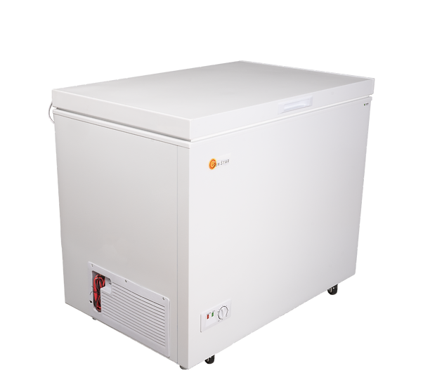 angled picture of SunStar Solar 8CU Chest Freezer closed