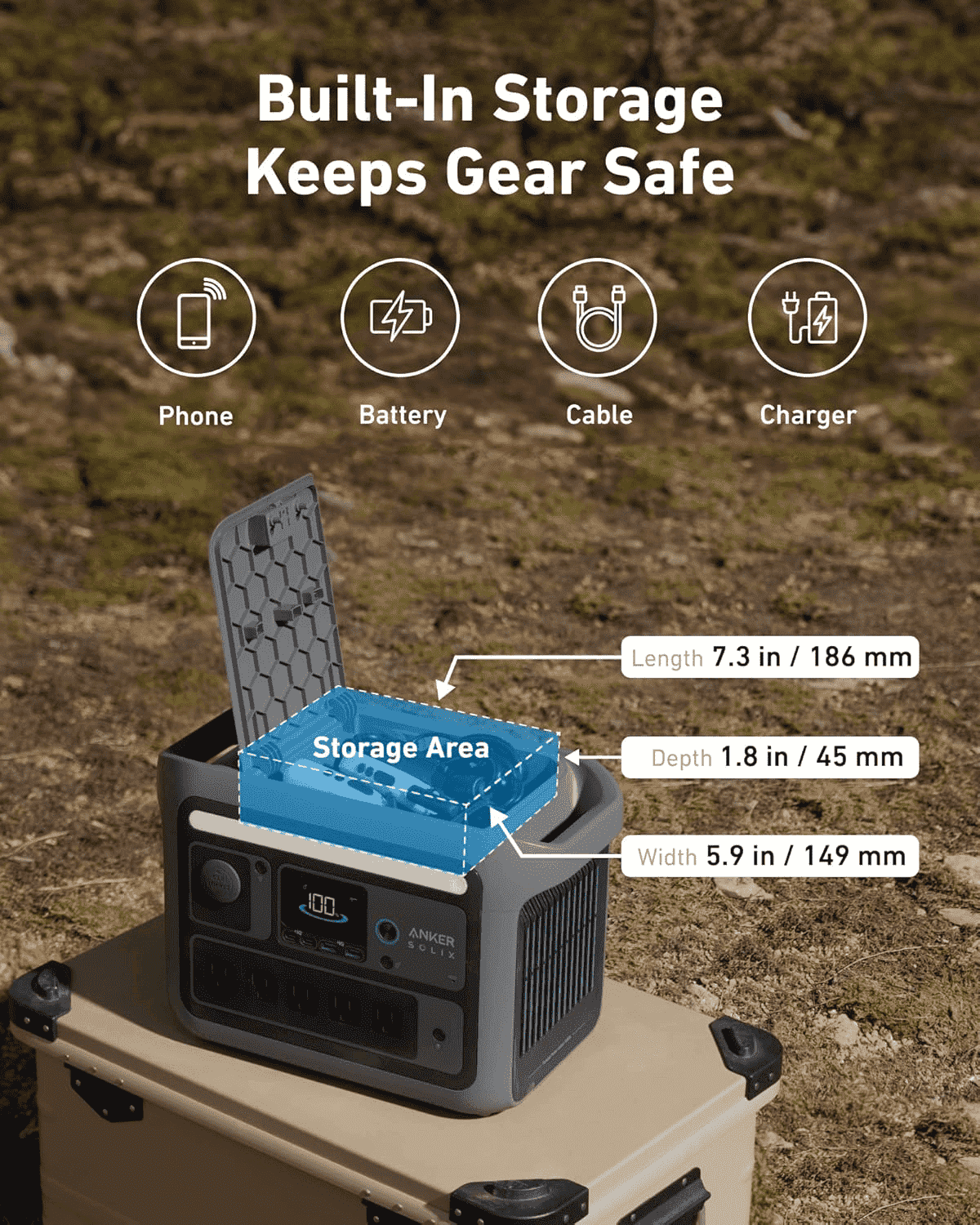 Anker SOLIX C800 Built-In Storage