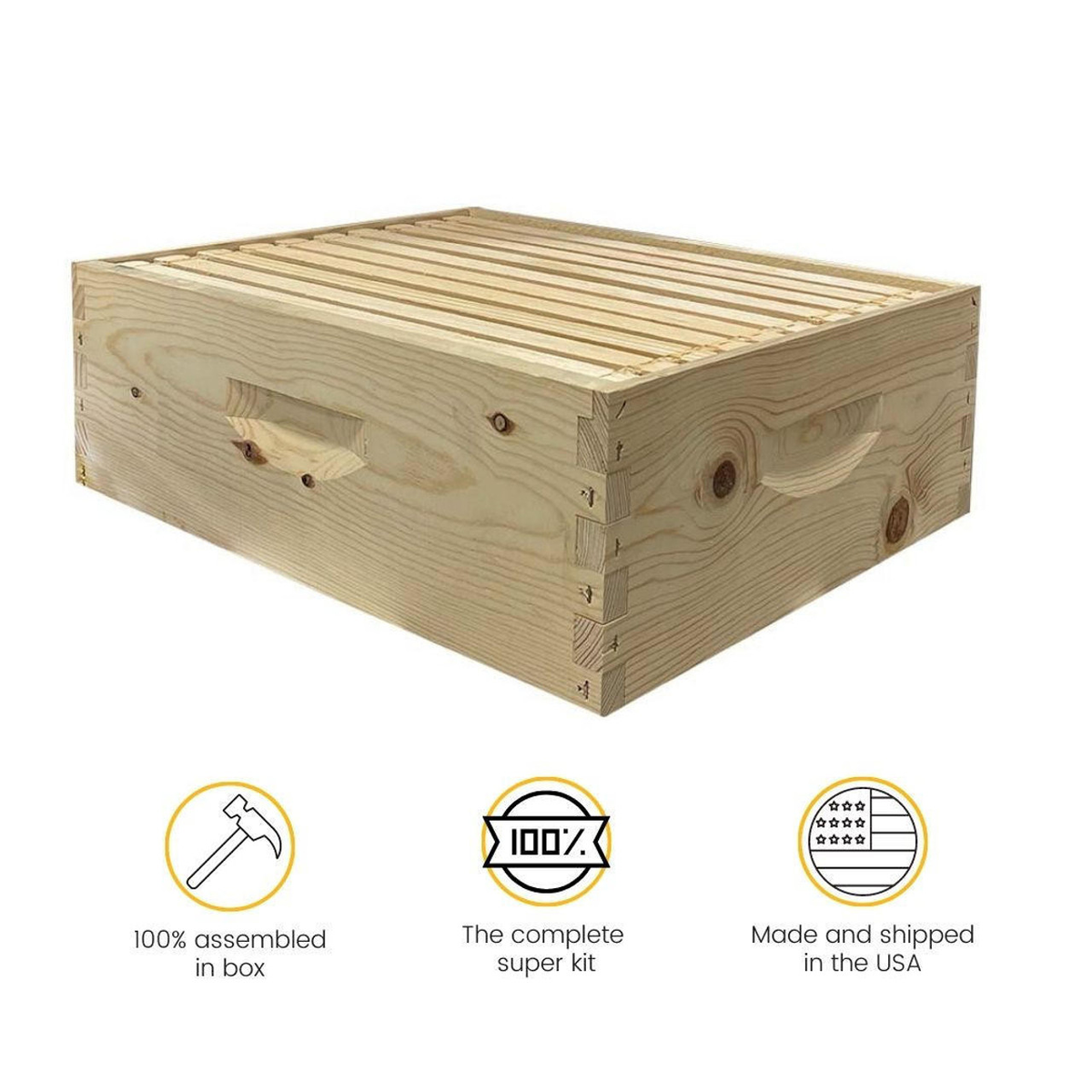 Assembled 6 5/8&quot; Super Kit with Assembled Frames and Waxed Plastic Foundation features