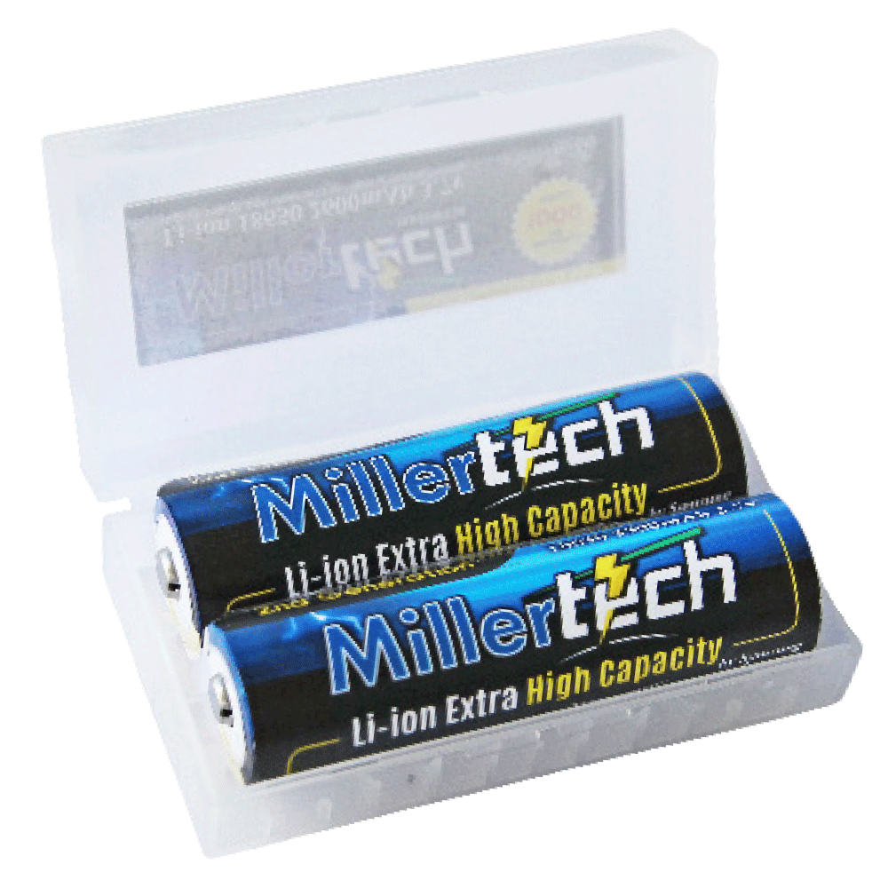 MillerTech 2-Pk 18650 (2nd Gen) Battery 3.7v-3500Mah