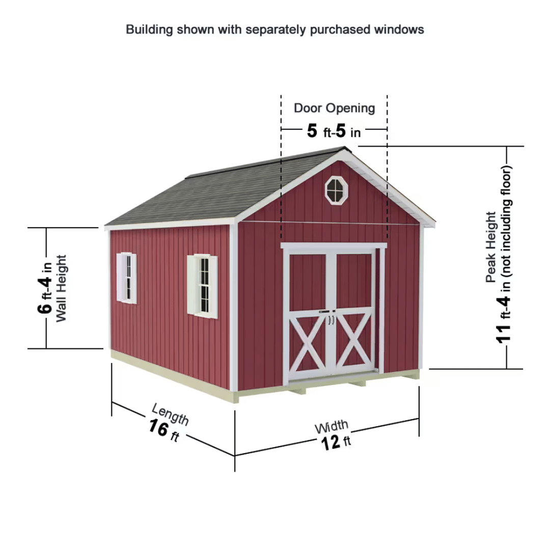 Best Barn Backyard Crafter&#39;s Connection Series Sliding Door Model Dimensions