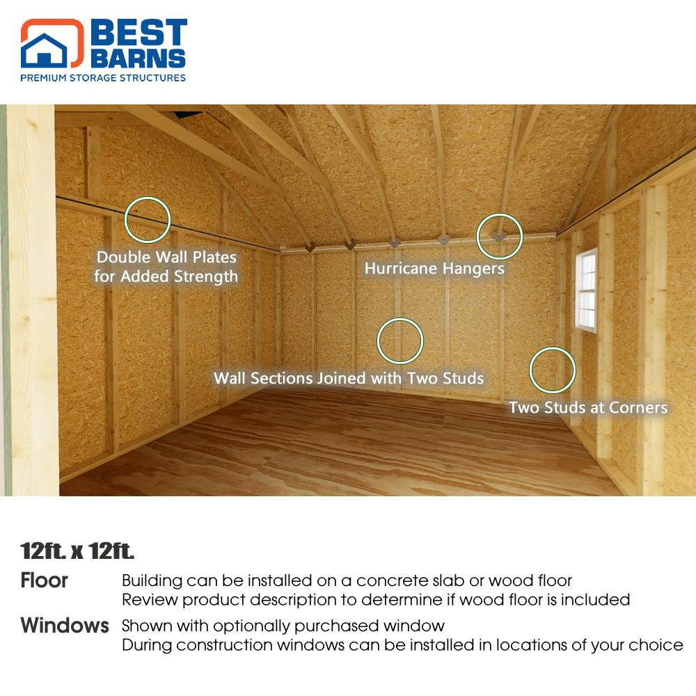 Best Barns Backyard Basecamp Door Eave Interior