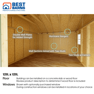 Best Barns Backyard Basecamp Door Eave Interior