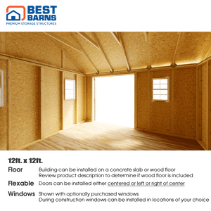 Best Barns Backyard Basecamp Door Eave Interior 2