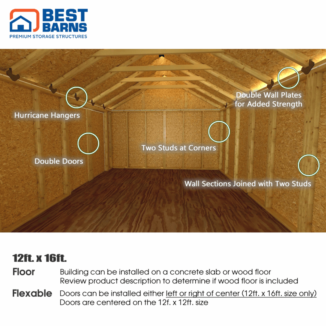 Best Barns Crafters Connection MD Gable Interior 3