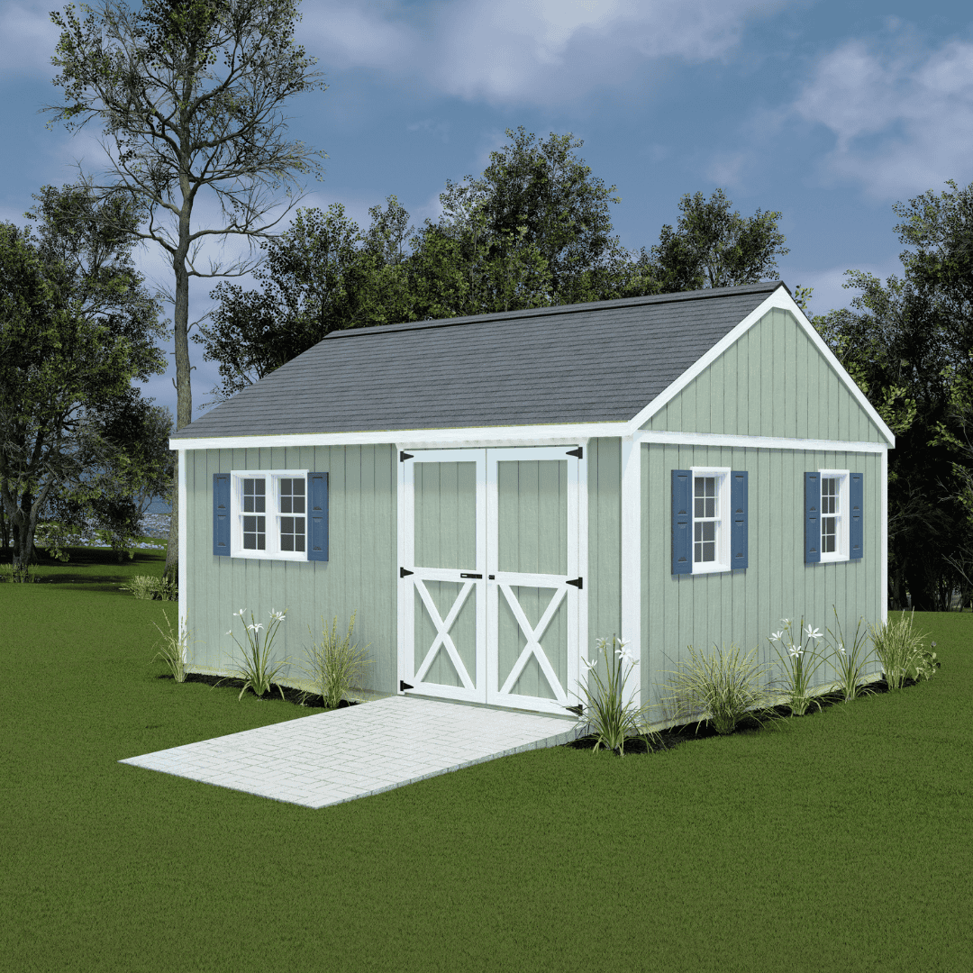 Best Barns Crafters Connection green in backyard