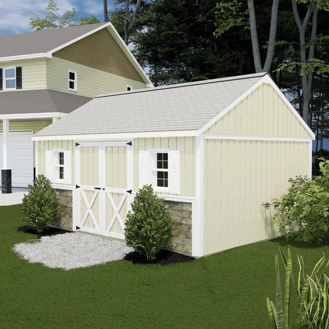 Best Barns Crafters Connection white in backyard