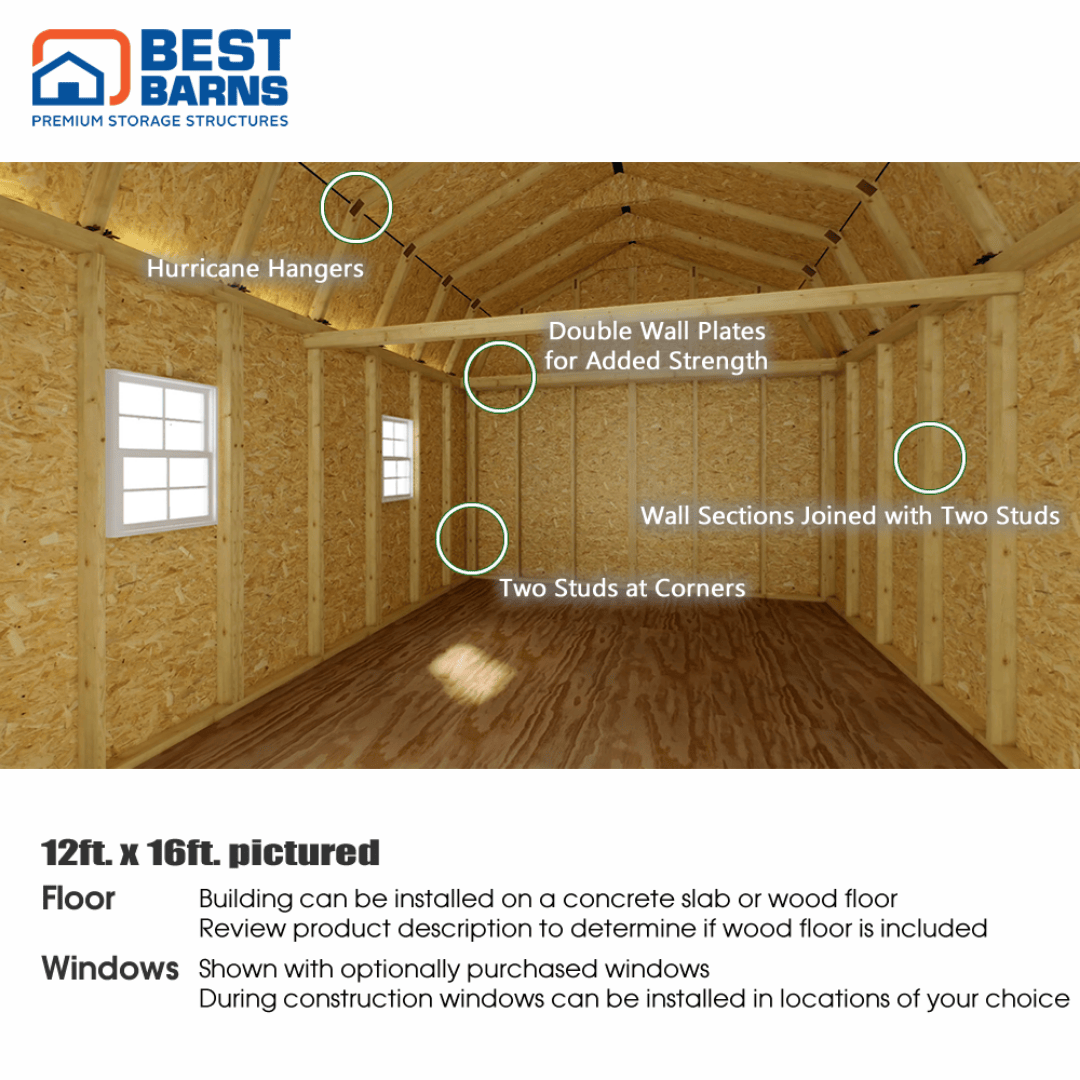 Best Barns Handcrafted Homestead No Loft Interior 1