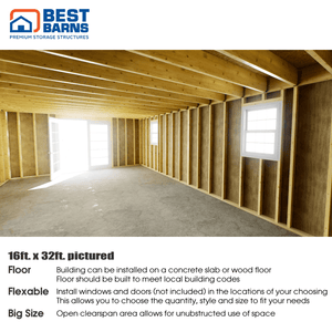 Best Barns Handcrafted Homestead XL Interior 1