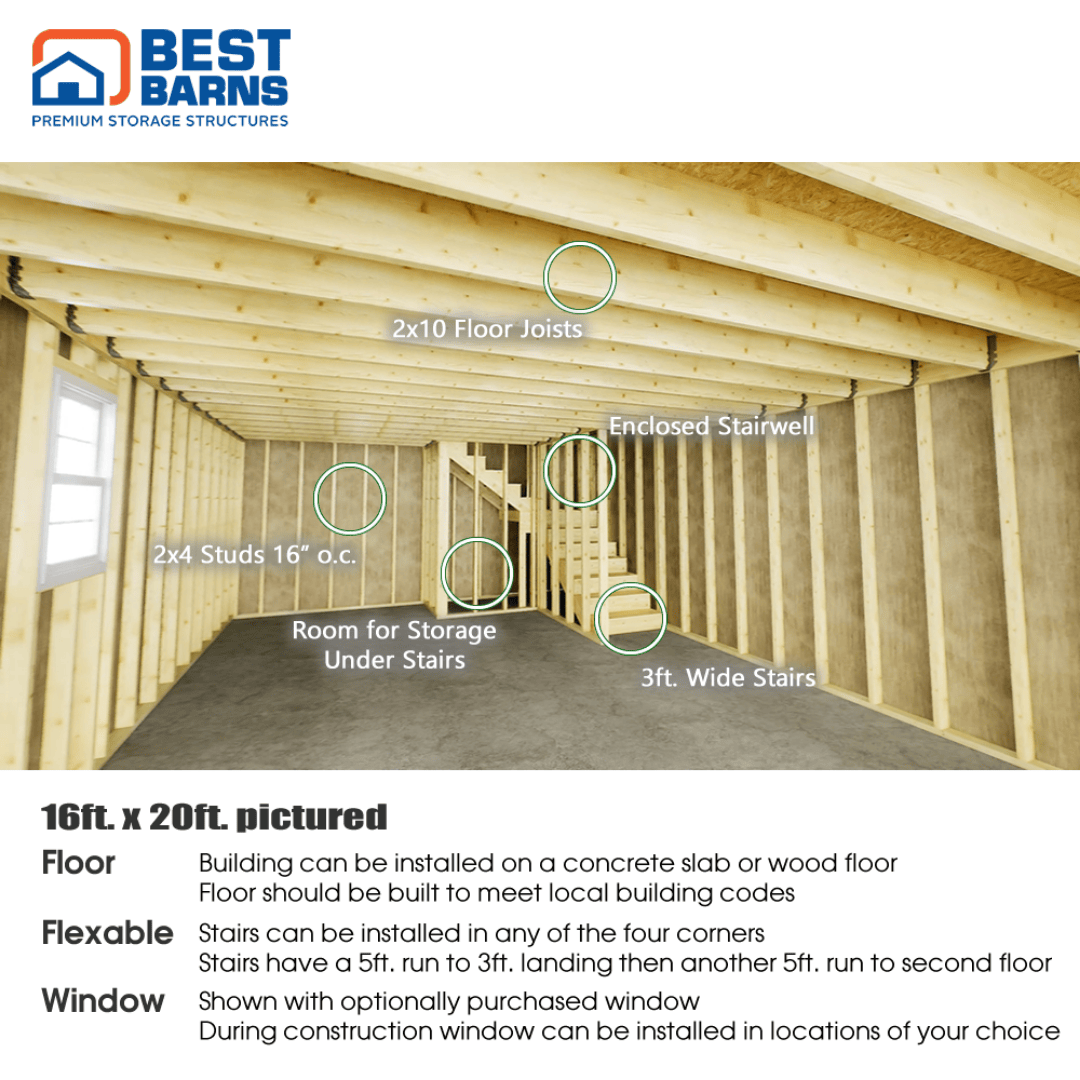 Best Barns Handcrafted Homestead XL Interior 2