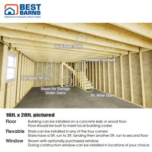 Best Barns Handcrafted Homestead XL Interior 2