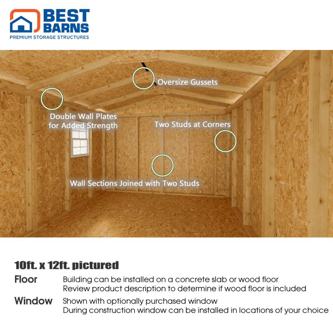 Best Barns Handmade Haven Door Gable Interior 2