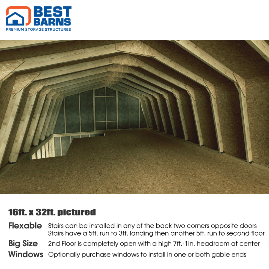 Best Barns Maker&#39;s Loft Series Garage Kits Loft interior