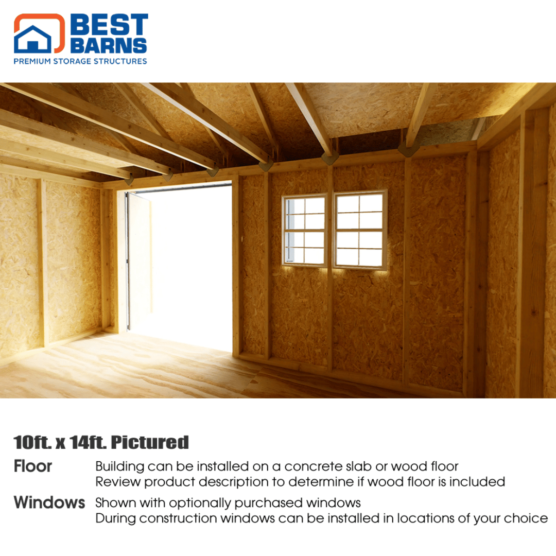 Best Barns Overhang Oasis Shed Interior Features