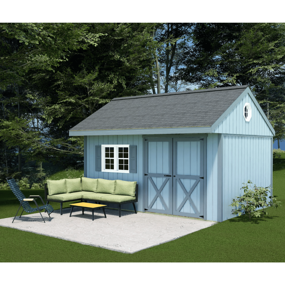 Best Barns Overhang Oasis Shed Outdoor Setup