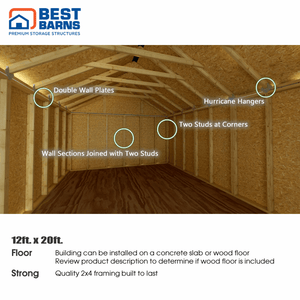 Best Barns Shedquarters Gable Door Interior 1